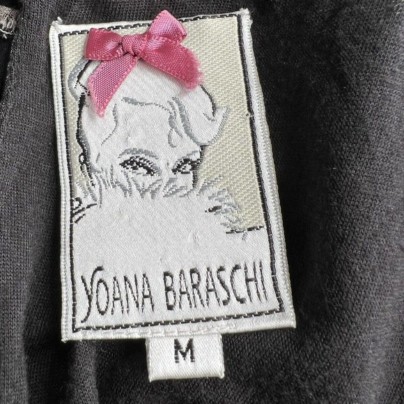 Yoana Baraschi Black & Ivory Floral Sleeveless Crepe Overlay Dress Sz M - Picture 9 of 12